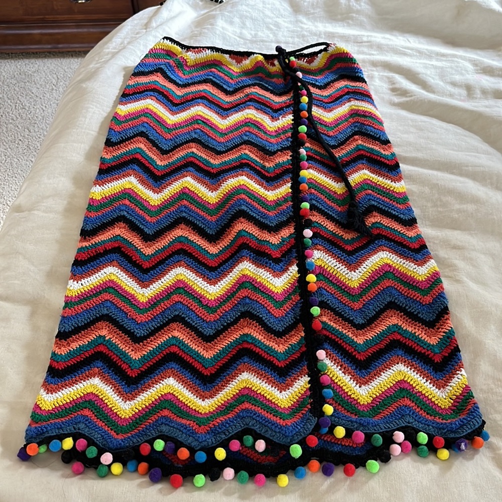 Anthropologie Farm Rio crochet skirt